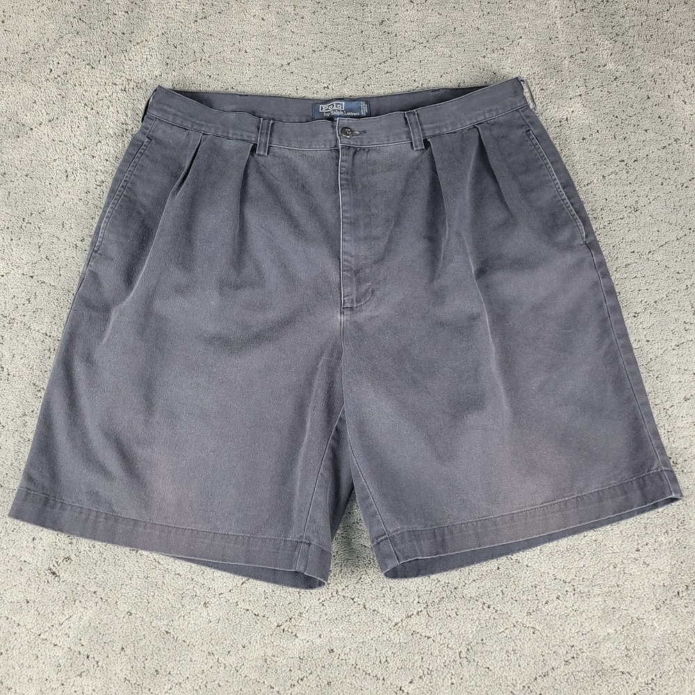 Polo Ralph Lauren Shorts Mens 38 Blue Tyler Short Classic Chino Pleated Preppy